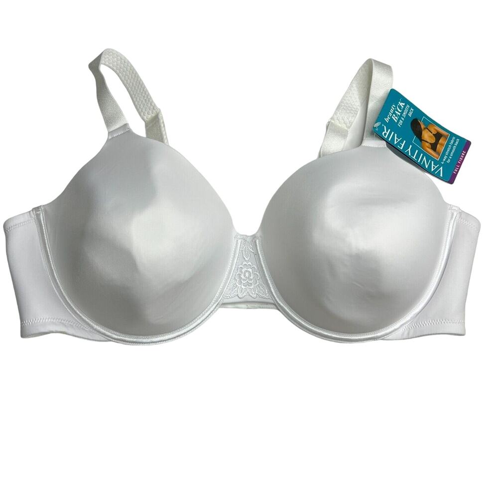 Vanity Fair Women's 44D White Full Coverage Underwire Bra NEW Full Figure